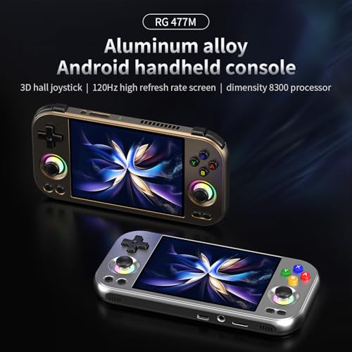 Image of Anbernic RG477M Retro Handheld Game Console , 4.7 Inch Touch Screen Aluminum Alloy CNC Android 14 System Support WiFi 6E Bluetooth 5.3 Dimensity 8300 Processor 8+128GB(Chocolate Bronze)