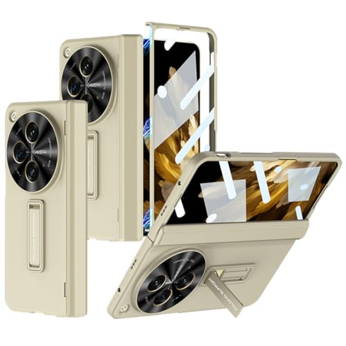 Coque Oneplus Open premium avec protection de charnière fluide couleur or champagne