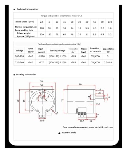 Moteur synchrone 70KTYZ 220V pour remplacer un moteur d'arbre défaillant - 3