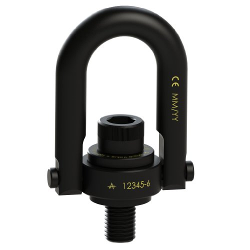 American Drill Bushing 23052 Safety Engineered Swivel Hoist Ring, Alloy Steel w/ Black Oxide finish, G Thread Size 5/16
