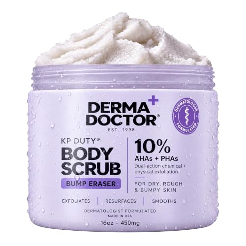 DERMAdoctor KP Bump Eraser Body Scrub, 10% AHAs + PHAs, Keratosis Pilaris | Dermatologist-Formulated...