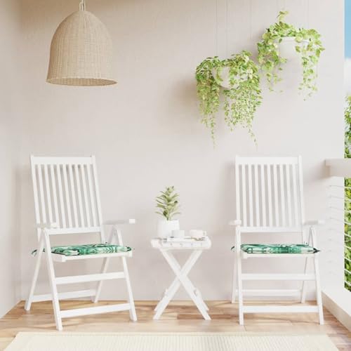 Xichuzi Cojines de Silla 2 uds Tela Estampado de Hojas 50x50x3 cm, Cojines para Butacas De Jardin, Cojines Sillas Cocina, Cojines para Sillas De Terraza, Cojin Silla Exterior SPU:361068