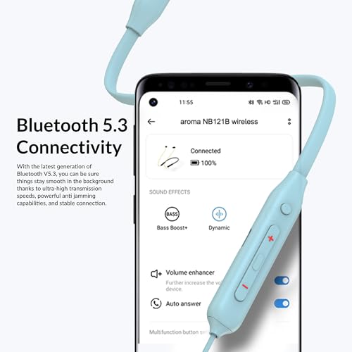 Image of AROMA NB121 Buzz Upto 60 Hours Playtime*, ENC, Magnetic On /Off Fast Charging Bluetooth