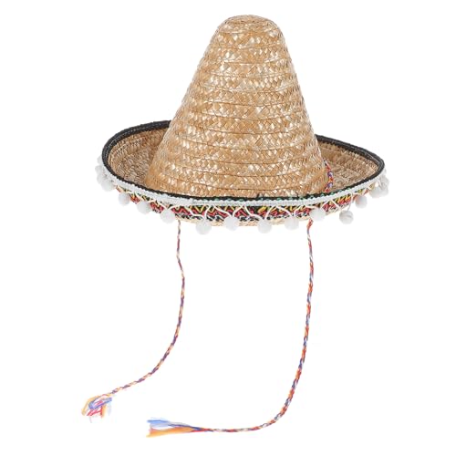BESTYASH Sombrero Mexicano de Paja Ligero y Transpirable Diseño para Protección Solar para Fiestas Playa y Eventos al Aire Unisex