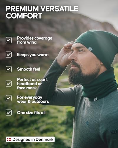 Image of DANISH ENDURANCE Merino Wool Neck Gaiter, Warm Multifunctional Face Cover