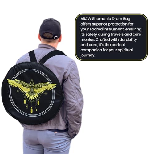 ARAW Shamanic Drums Bag, Bodhran Drum Bag, Handmade Frame Drum Bag, Hand Drum Protection, Drum Case, Cordura Bag (16 Inches X 3 Inches) - Thumbnail 5