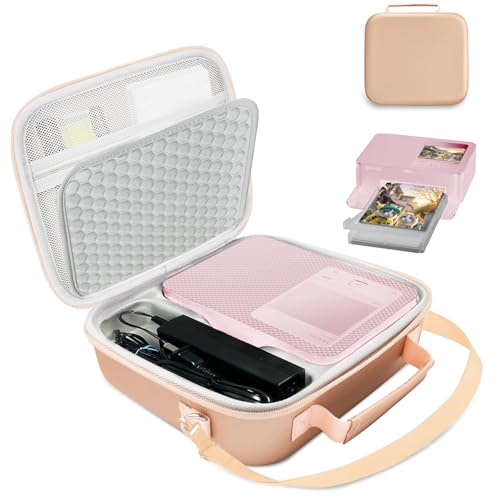 Hard Storage Case for Canon Selphy CP1500 CP1300 CP1200 Wireless Color Photo Printer,Batteries, Photo Paper, and Ink cartridges All Have Dedicated Spaces - Pink(Case Only)