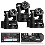 FoMaKo 4K 60fps NDI PTZ Camera, Supports NDI HX3 4K 60fps Output, 20x Optical Zoom, KC608 Pro NDI PTZ Camera Controller for Industry Seminar Conference Live Streaming(K600NX3+M1+KC608)