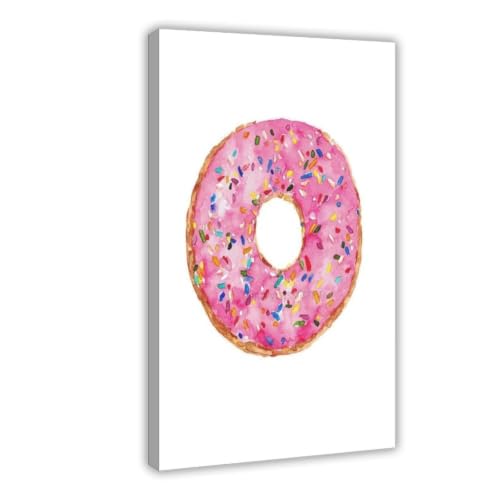Toile donuts roses givrés 20x30 cm idée cadeau déco originale