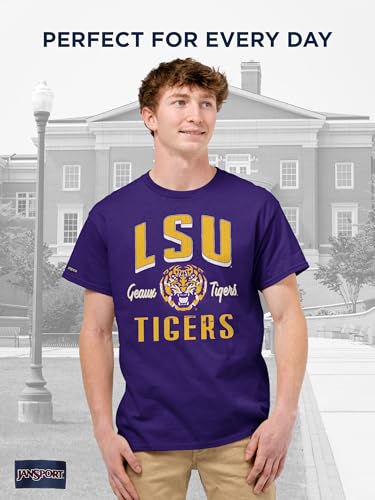 Image of JanSport NCAA Officially Licensed Campus Short Sleeve T Shirt for Men, Soft & Breathable Pre-Shrunk Cotton Crewneck T Shirt