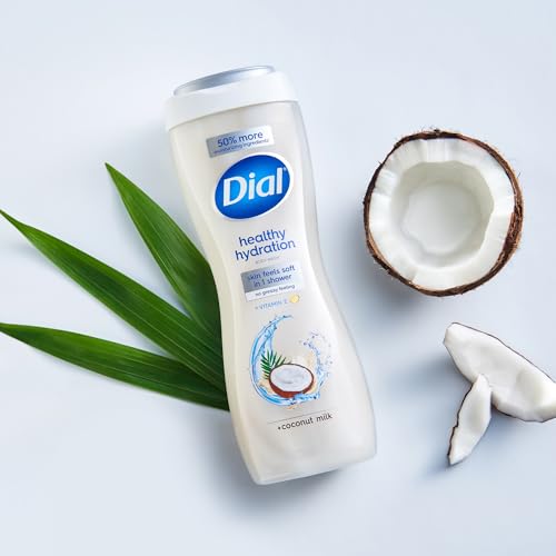 Dial Healthy Hydration Body Wash, Coconut Milk, Vitamin E, 16 fl oz, 4-Pack - image 7
