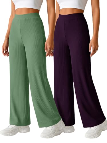 Image of Pinkmint Women High Waist Trousers,Soft & Comfortable Elastic Waist Closure Pants,Casual Wear for Daily & Travel Use (Available in Plus Size) (Combo of 2)
