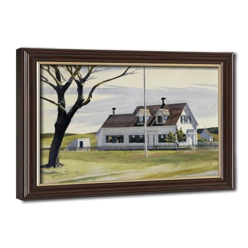 Tableau Edward Hopper Lombard House pour salon élégant | Toile paysage américain déco vintage