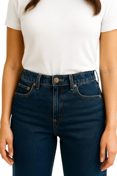 Image of Danbro Women's High Waist Baggy Fit Wide Leg Denim Jeans | Stylish Relaxed Fit Jeans for Women | Trendy High Rise Casual Pants