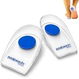 Silicone Gel Heel Cushion Pads for Heel Spurs & Plantar Fasciitis - Prescribed by NHS - Knee and Back Pain - Heel Cradling Gel Support and Shock Absorption - Professional Shoe Heel Pads