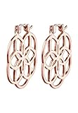 Elli Ohrringe Damen Creolen Lebensblume Ornament in 925 Sterling Silber Rosévergoldet