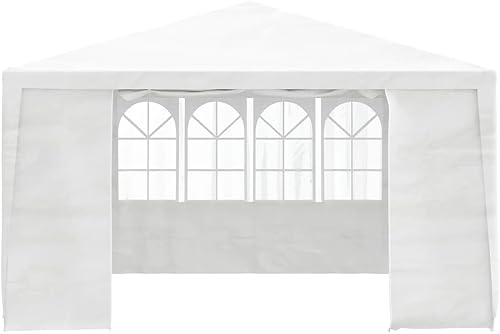 Vista 91 de vidaXL Tienda de campaña profesional para fiestas de 13.1 x 13.1 pies, toldo resistente a la intemperie con paredes laterales, polietileno Azul