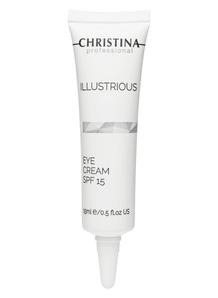 -CHRISTINA- Illustrious Eye Cream with SPF 15 and Hyaluronic Acid | Peptide Cream with Vitamin E for Revitalizing, Nourishing the Skin | Targets Pigmentation, Signs of Aging, Dark Circles 15ml
