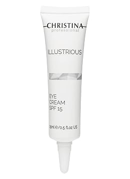 -CHRISTINA- Illustrious Eye Cream with SPF 15 and Hyaluronic Acid | Peptide Cream with Vitamin E for Revitalizing, Nourishing the Skin | Targets Pigmentation, Signs of Aging, Dark Circles 15ml