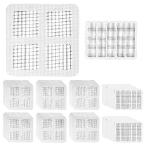50 Piezas Mosquiteras Para Ventanas Reparación, Malla Mosquitera Ventanass, Kit De Reparación De Mosquiteras Ventanas De Pantalla Adhesiva De Fibra De Vidrio 2 Tamaños