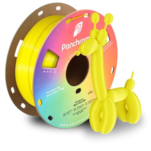 Image of Polymaker Panchroma Silk PLA Filament 1.75mm for 3D Printing, 1kg, Yellow | Neatly Wound, High-Gloss Finish PLA, Easy Print & Smooth Feeding, Compatible with Bambu Lab & Most 3D Printers