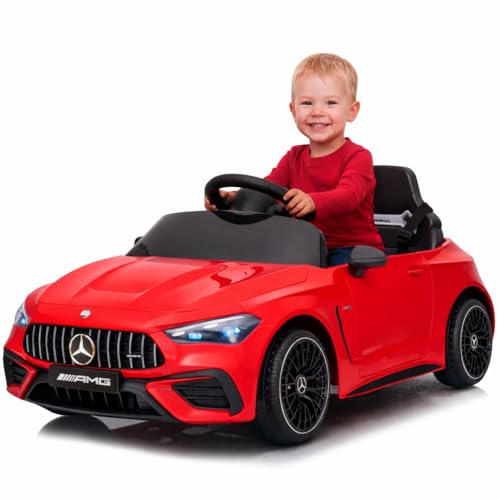 FINOOS Voiture Électrique Enfants Mercedes CLE53 AMG 12V, Véhicule Électrique, Télécommande de Voiture Électrique / 2+1 Vitesses/Klaxon/LED/Musique/USB,...