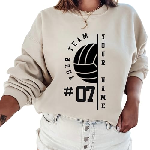 Custom Unisex Volleyball Sweatshirt, Hoodie and T-Shirt - Personalized Your Name Volleyball Mom, Game Day Team Shirt