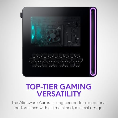 Alienware Aurora Gaming Desktop ACT1250 - Intel Core Ultra 7 265F, 32GB DDR5 RAM, 1TB SSD, NVIDIA GeForce RTX 5070, 1000W Platinum Rated PSU, Windows 11 Home, Clear Panel - Black