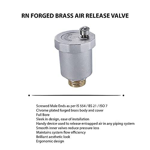 Image of R. N. Brass Solar Water Heater Pressure Release Automatic Air Exhaust 20Mm(3 /4 inch) Valve, Automatic Air Release Brass Vent Valve, Art-5200