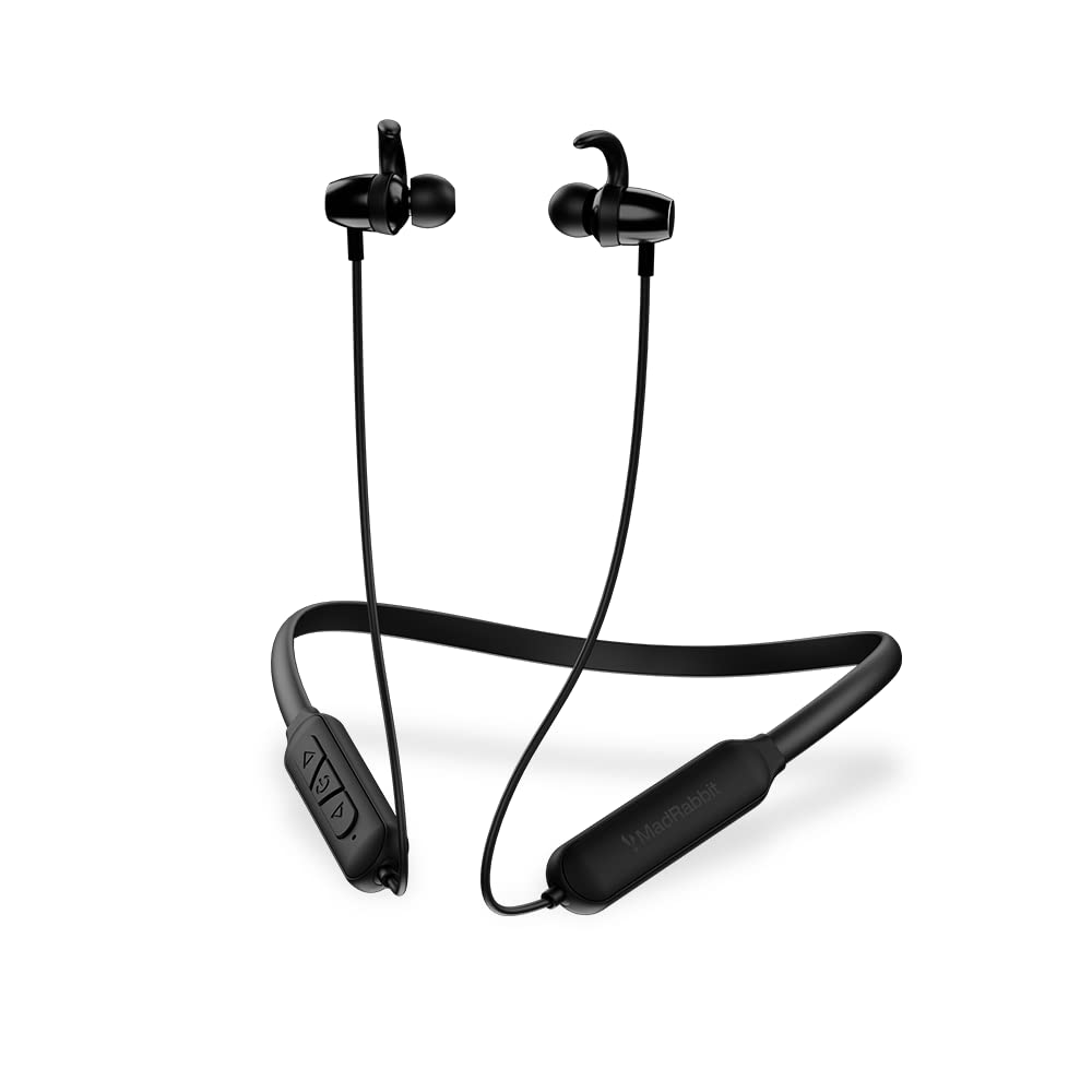 MadRabbit Wireless Trip Plus BT in-Ear Neckband Earphones with Upto 50H Battery, Call Vibration Alert, Dual Pairing, Advanced Chipset, Type-C,10MM Bass Boost Drivers, Magnetic Hall Sensor, IPX5, Black (B0BPJBR8RV) Amazon Price History, Amazon Price Tracker