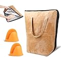 BBQ Blanket, 17.72x8.07in Reusable Insulated Meat Resting Bag Foldable Insulated Cooler Bags Water-Proof Zipper Cooler Bags Insulated with 2 Silicone Gloves for BBQ Smokers Grilling