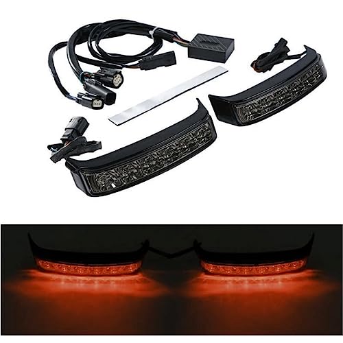 Luces traseras LED para alforjas, compatibles con Harley-Davidson 2014-2022, rojas con lente ahumado, impermeables miniatura 3