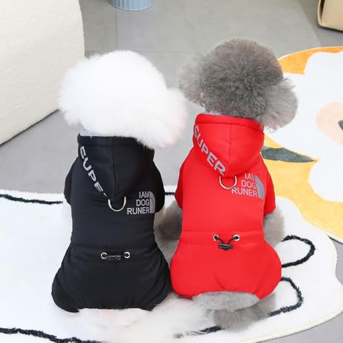 Izefia Hundemantel Haustier Bekleidung Jumpsuit Winddichte Kalte Wettermantel Sportjacke Warme Winter Dicke Kleidung Schneefeste Mantel Baumwolle Hundemantel für Kleine Hund Mittlere Hundekatze