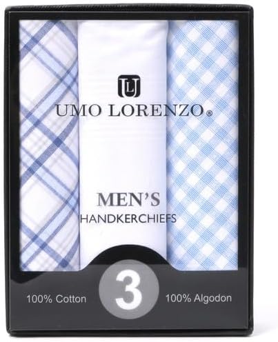 Umo Lorenzo 100% Cotton Men's Plaid Handkerchief Set for Men image 3