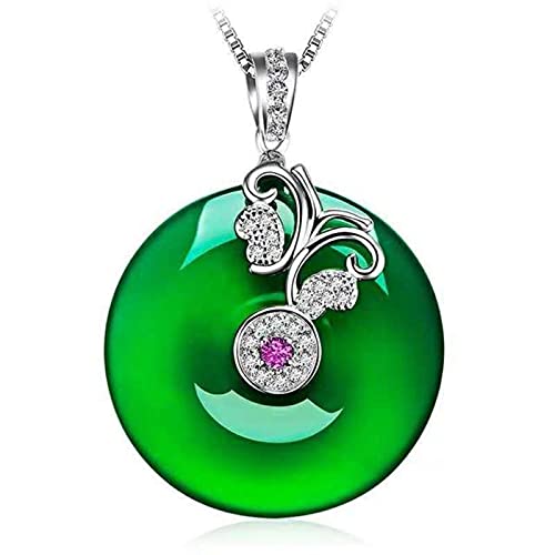 WEAV Naturel Vert Hetian Jade Papillon Pendentif 925 Collier en Argent Chinois Jadéite Amulette De Mode Charme Bijoux Cadeaux pour Femmes Son
