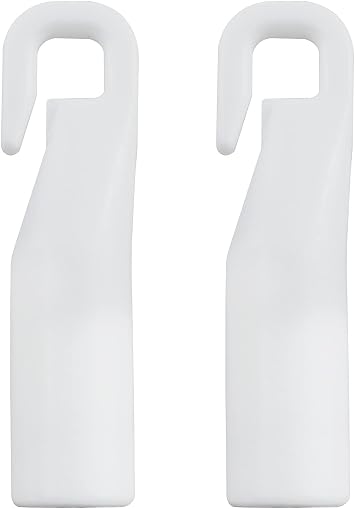 2PCS Vertical Blind Wand Hook, White Plastic, Wand Stick with Rotating Rod Tip Hook, Fit for Dia. 0.9cm/0.35in Rod