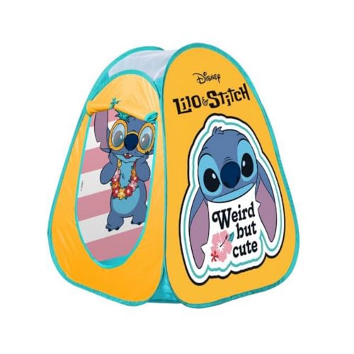 COLORBABY Disney Stitch Tienda de campaña Pop-up Infantil 75x75x90 cm con Bolsa de Transporte, Diseño Plegable para Interior y Exterior (48437)