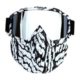 Generisch Retro Motorrad Off Road Rennbrille für Ski Reitsport mit Hochleistungslinsen (B, One Size)