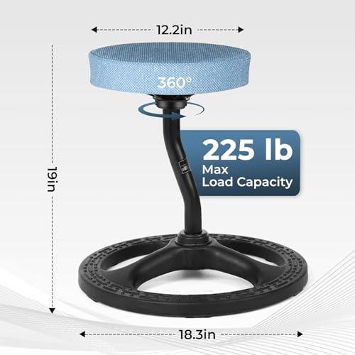 Image of ADHD Chair for Kids, Yoga Chairs for Adults, Wobble Stool Active Flexible Seating Desk Chair with Non-Slip Base and Washable Seat Cover for Stability, Balance, Yoga, Office, School, Classroom