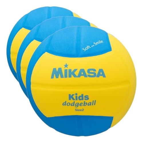 ミカサ(MIKASA) スマイルドッジボール 2号 160ｇ 黄/青 SD20-YBL 推奨内圧0.10~0.15(kgf/㎠) (× 3)