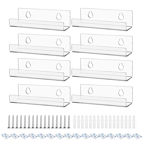 ZQuintuplian 8 Pcs Vinyl Wall Mount 4inch Vinyl Shelf Record Storage Used for Displaying and Storing Records Suitable for Home Decoration and Music Enthusiasts