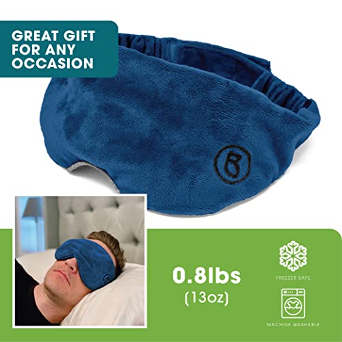 BARMY Weighted Sleep Mask (0.8lb/13oz, 5 Colors) Weighted Eye Mask for Sleeping, Eye Cover That Blocks Out Light to Help Relaxation and Night Sleep, Comfortable Blackout Sleeping Mask, Navy Blue