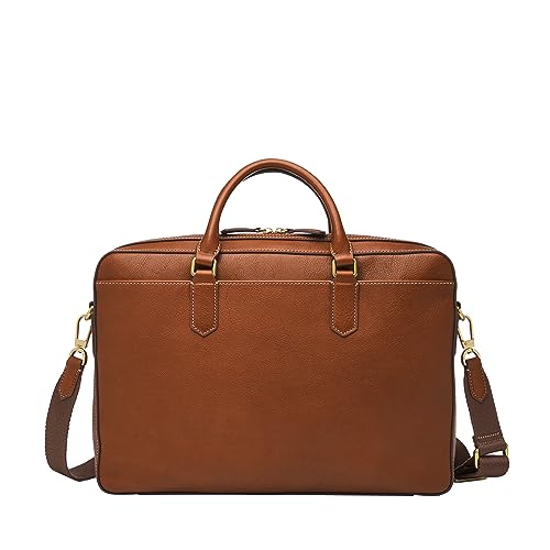 Fossil Men's Haskell or Asher Leather Messenger Briefcase Work Laptop