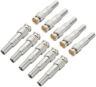 YACSEJAO BNC Male Coaxial Connectors,10-Pack Surveillance Camera RG59 RG6 Video Transmission Coax Cables Q9 Plug to RG59 Coaxial Cable for CCTV Camera