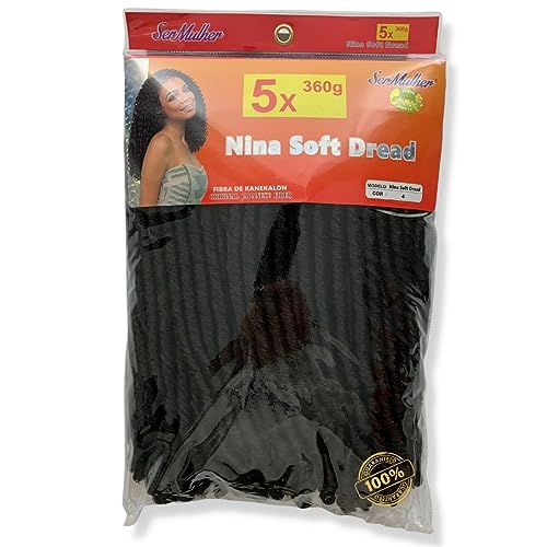 Cabelo Nina Soft Dread Ser Mulher Pacotão 360g 70cm Crochet Braids Original