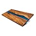 Eponox® Servierbrett River aus Olivenholz mit Epoxidharz - Holzbrett, Servierbrett, Frühstücksbrett, Käsebrett, Küchenbrett - 46x23x1,5cm, Naturprodukt