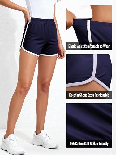 Image of URATOT 5 Pack Women's Cotton Yoga Dance Short Pants Sport Shorts Summer Athletic Cycling Hiking Sports Shorts
