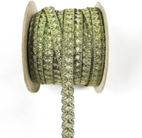 10 Yards Braided Gimp Trim Moroccan Trim for Dress Making, ETC Sage Gold Fabric