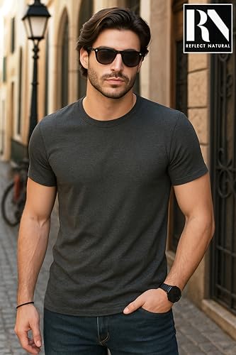 Men's T-Shirt Soft Premium Cotton Tailored Fit Crew Neck Classic Short Sleeve Tee2