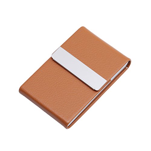 Albeey Zigarettenetui Tragbare Zigarren Kasten PU-Leder Visitenkartenetui (braun) Cover